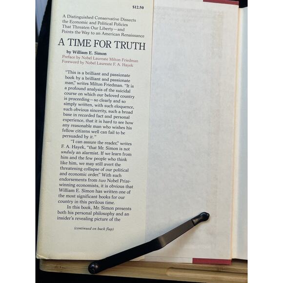 A Time For Truth By William E. Simon 1978 Edition Hard Cover/ Dust Jacket - Picture 7 of 10